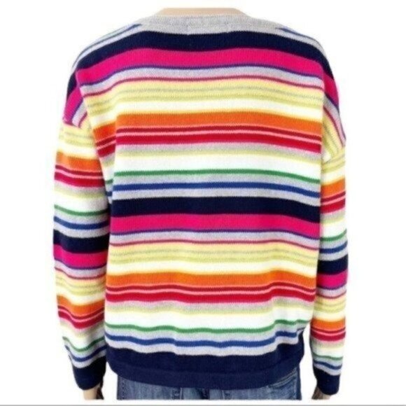 Women’s Y2K Sweater Colorful Scoop Neck Oversized Medium Liz Claiborne - Picture 2 of 5
